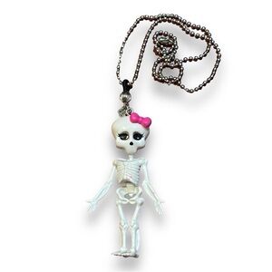 Monster High Draculaura Ghouls Rule Pet Skeleton Necklace Charm Pendant Handmade